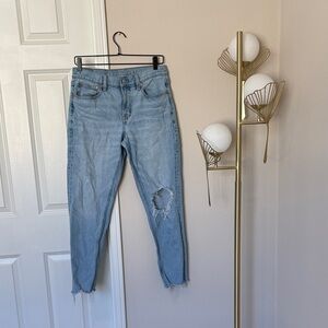 American Eagle Outfitters Light Blue Distressed Women's Jeans